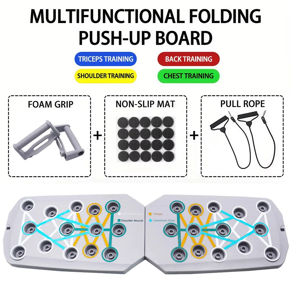 Push-Up Board Set – Multifunktionales Liegestütz-Brett für Zuhause | Klappbar