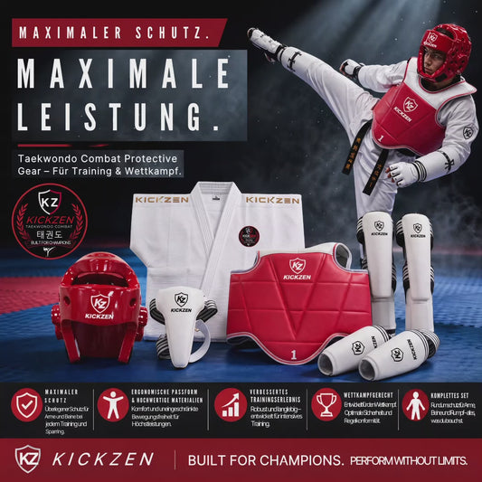 Taekwondo Schutzausrüstung Komplettset – Wettkampf & Training 4- bis 6-teilig